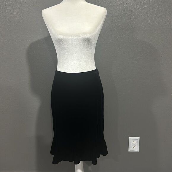 Express Vintage Velvet Peplum Hem Black Skirt S - Picture 4 of 4